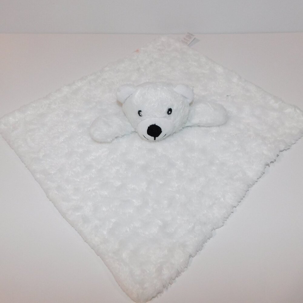 Necessities White Polar Teddy Bear Swirls Security Blanket Baby lovey nunu Plush